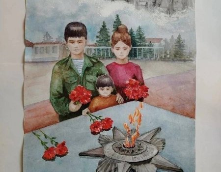 Воспитанница Маркова Алина,12 лет, принимает участие во Всероссийском конкурсе семейного творчества «Рисуем с детьми Вечный огонь»